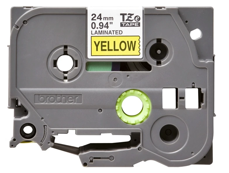Brother TZe-651 Black On Yellow Laminated P-Touch Adhesive Labelling Tape 24mm x 8m