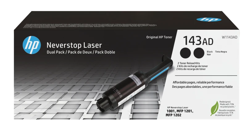 HP 143AD Black Toner Reload Kit - (W1143AD)