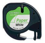 Dymo 91200 Black On White LetraTag Adhesive Paper Tape 12mm x 4m (S0721510)