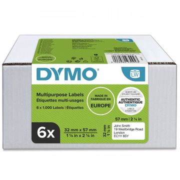 Dymo 2093094 White Adhesive Labels 57mm x 32mm (6 pack)