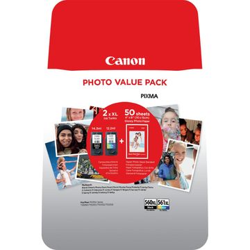 Canon PG-560XL / CL-561XL Ink Cartridges & Photo Paper Pack - (3712C004)