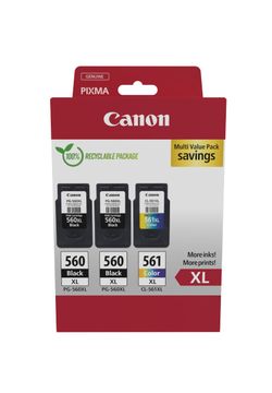 Canon PG-560XL/CL-561XL High Capacity 2 x Black & 1 x Tri-Colour Ink Cartridge Multipack (3712C009)