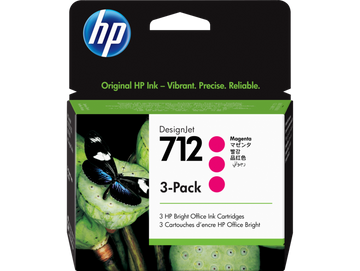 HP 712 3 Pack Magenta Ink Cartridge (3ED78AE)