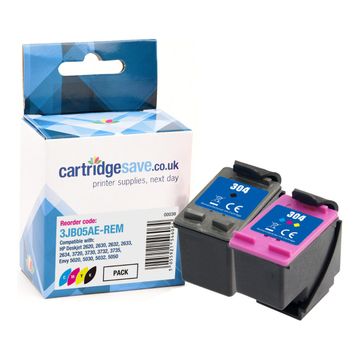Compatible HP 304 Black & Tri-Colour Ink Cartridge Multipack (3JB05AE)