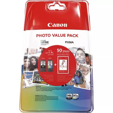 Canon PG-540L/CL-541XL Black & Tri-Colour Ink Cartridge & Photo Paper Multipack (5224B007)