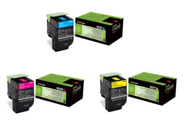 Lexmark 802 3 Colour Toner Cartridge Multipack