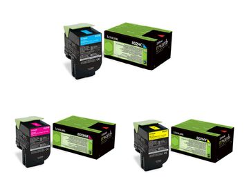 Lexmark 802H 3 Colour High Capacity Toner Cartridge Multipack