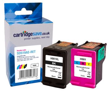 Compatible HP 901XL / HP 901 High Capacity Black & Tri-Colour Ink Multipack - (SD519AE)