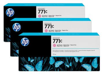 HP 771C Light Magenta Ink Cartridges Triple Pack - (B6Y35A)