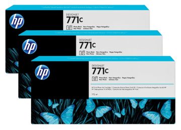 HP 771C Photo Black Ink Cartridges Triple Pack - (B6Y37A)