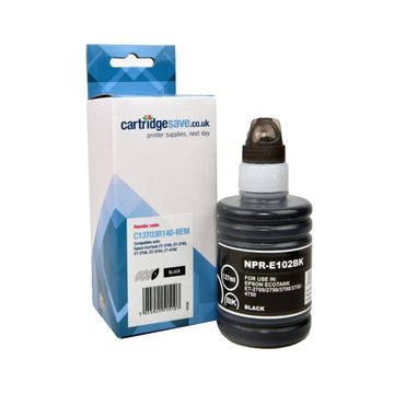 Compatible Epson 102 Black Ecotank Ink Bottle - (C13T03R140)