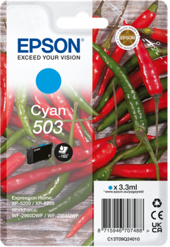 Epson 503 Cyan Ink Cartridge - (C13T09Q24010 Chilli)