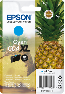 Epson 604XL High Capacity Cyan Ink Cartridge - (C13T10H24010 Pineapple)