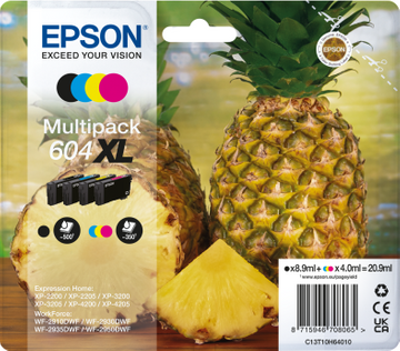 Epson 604XL High Capacity 4 Colour Ink Cartridge Multipack - (C13T10H64010 Pineapple)