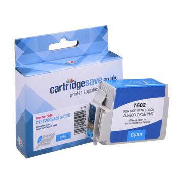 Compatible Epson T7602 Cyan Ink Cartridge - (C13T760240 Killer Whale)