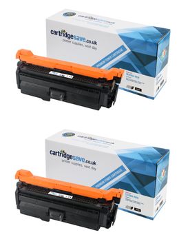 Compatible HP 504X High Capacity Black Toner Cartridge Twin Pack - (CE250XD)