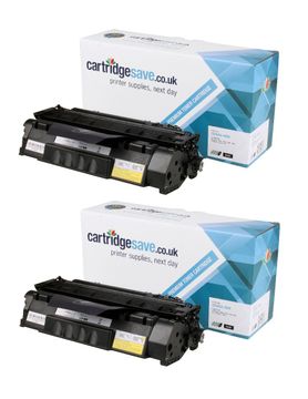 Compatible HP 05A Black Toner Cartridge Twin Pack - (CE505D)
