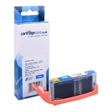Compatible Canon CLI-551CXL High Capacity Cyan Printer Cartridge - (6444B001)