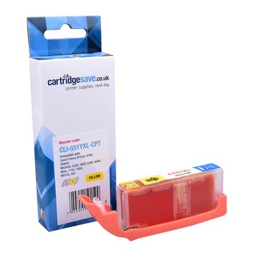 Compatible Canon CLI-551YXL High Capacity Yellow Printer Cartridge - (6446B001)