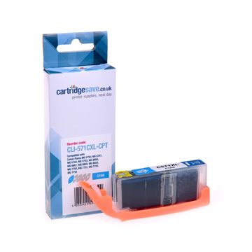 Compatible Canon CLI-571CXL High Capacity Cyan Printer Cartridge