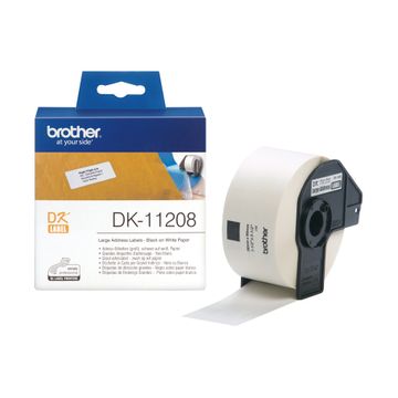Brother DK-11208 400 x Black On White 38mm x 90mm Adhesive Multi Purpose Labels Paper
