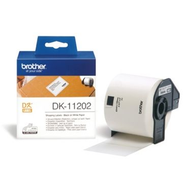Brother DK11202 300 x Black on White DK-11202 62mm x 100mm Adhesive Shipping Labels