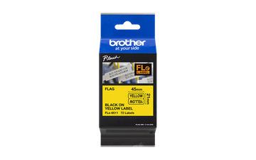 Brother FLE-6511 Black On Yellow Die-Cut Tape Cassette 21mm x 45mm