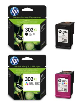 HP 302XL High Capacity Black & Tri-Colour Ink Cartridge Multipack