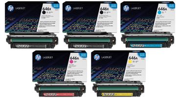 HP 646X / 646A 5 Colour Toner Cartridge Multipack