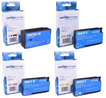 Compatible HP 711 High Capacity 4 Colour Ink Cartridge Multipack