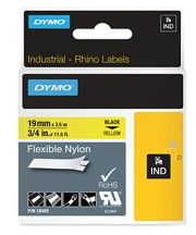 Dymo 18491 Black On Yellow Flexible Nylon Adhesive Tape 19mm x 3.5m (S0718090)