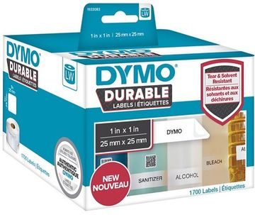 Dymo 1933083 Durable Square Labels 1 x 1700 Adhesive Labels 25mm x 25mm