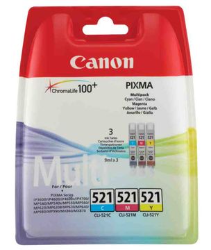 Canon CLI-521 Multipack 3-Colour Ink Cartridge - (2934B007AA)