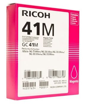 Ricoh GC41M Standard Capacity Magenta Gel Ink Cartridge - (405763)