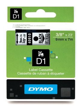 Dymo Black On Clear D1 Adhesive Labelling Tape 9mm x 7m (40910)