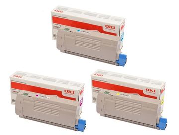 Oki 4649060 3 Colour Toner Cartridge Multipack