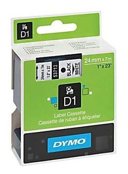 Dymo Black On White D1 Adhesive Labelling Tape 24mm x 7m (53713)