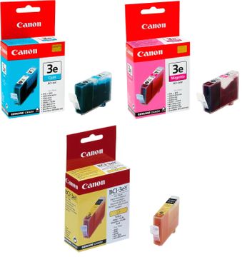 Canon BCI-3e Cyan/Magenta/Yellow 3 Pack Ink Cartridge - Multi-Pack (4480A262)