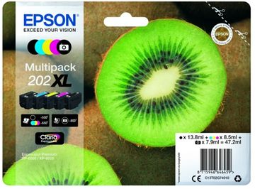 Epson 202XL 5 Colour High Capacity Ink Cartridge Multipack - (T02G7 Kiwi)