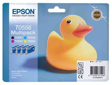 Epson T0556 Multipack 4-Colour Ink Cartridge Multipack - (C13T055640 Duck)