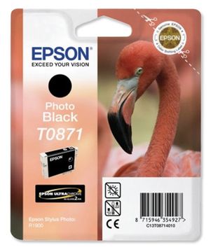 Epson T0871 Photo Black Ink Cartridge - (C13T087140 Flamingo)