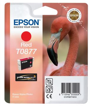 Epson T0877 Red Ink Cartridge - (C13T087740 Flamingo)