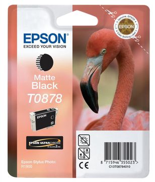 Epson T0878 Matte Black Ink Cartridge - (C13T087840 Flamingo)