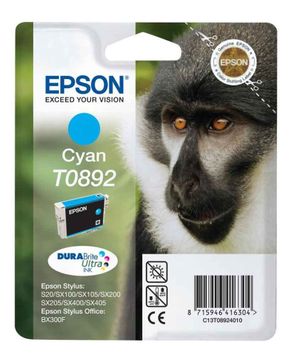 Epson T0892 Cyan Ink Cartridge - (C13T089240 Monkey)