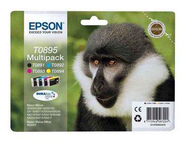 Epson T0895 4 Colour Ink Cartridge Multipack - (Monkey)