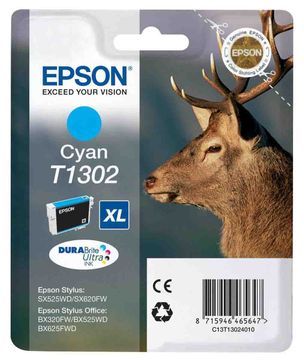 Epson T1302 Extra High Capacity Cyan Ink Cartridge - (Stag)