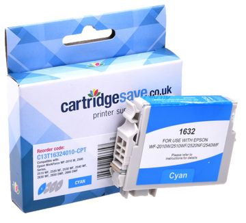 Compatible Epson 16XL High Capacity Cyan Ink Cartridge - (T1632 Pen and Crossword)