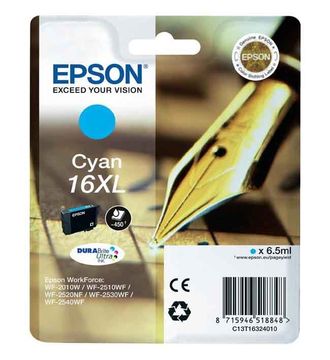 Epson 16XL Cyan High Capacity Ink Cartridge - (T1632 Pen and Crossword)