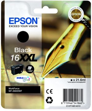 Epson 16XXL Black Extra High Capacity Ink Cartridge - (T1681 Pen and Crossword)
