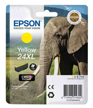 Epson 24XL Yellow High Capacity Ink Cartridge - (T2434 Elephant)
